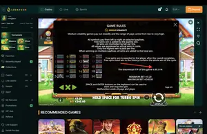 The Dog House RTP 95.51% at LuckyGem — game rules screen