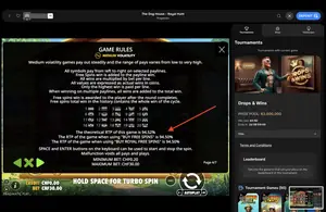 The Dog House Royal Hunt RTP 94.52% at Mr Punter — game rules screen