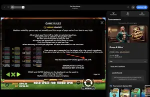 The Dog House RTP 95.51% at Mr Punter — game rules screen
