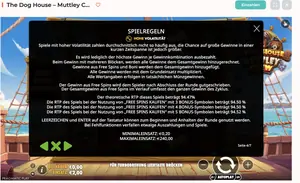 The Dog House Muttley Crew RTP 94.47% at Spininio — game rules screen