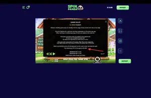 The Dog House Megaways RTP 94.55% at SpinPanda — game rules screen